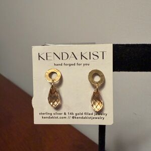 Kenda Kist Gold Filled Teardrop Crystal Drop Earrings - Champagne